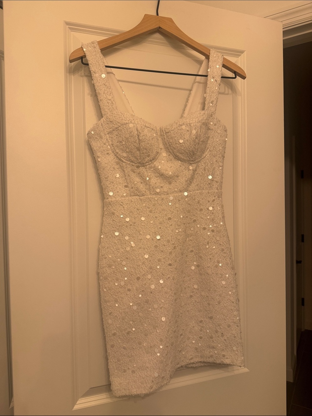 Betsey Johnson White Sequin Mini Dress